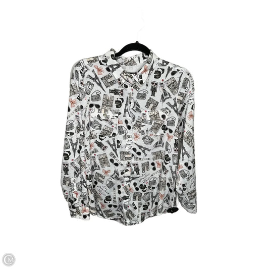 Top Long Sleeve Designer By Karl Lagerfeld In White, Size: M