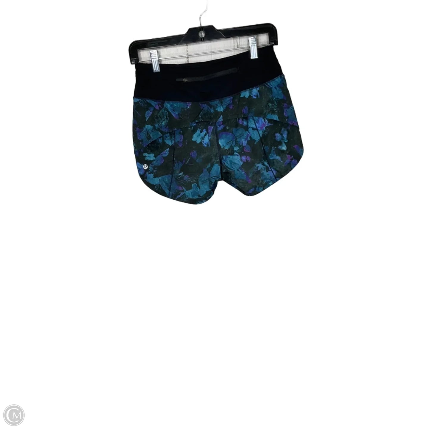 Athletic Shorts By Lululemon In Black & Blue, Size: 4