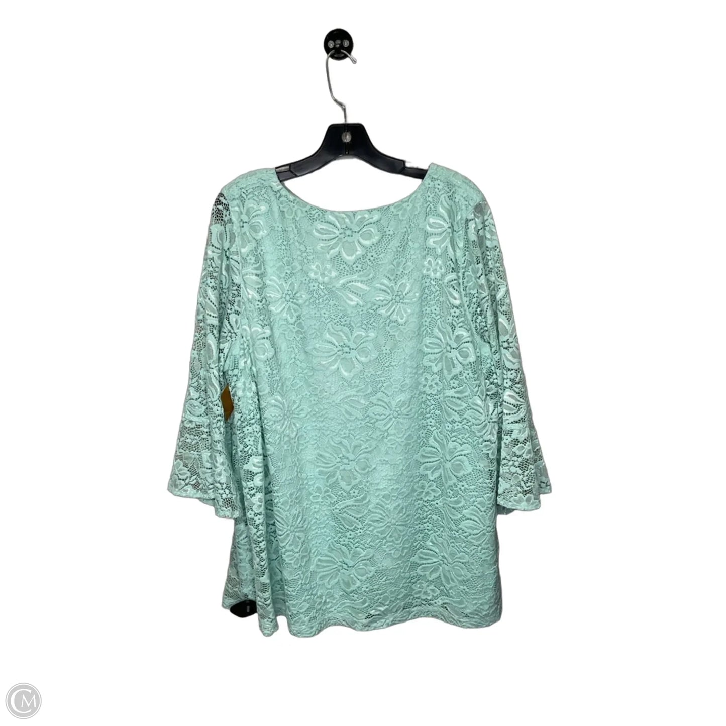 Top Short Sleeve By Croft And Barrow In Green, Size: 2x