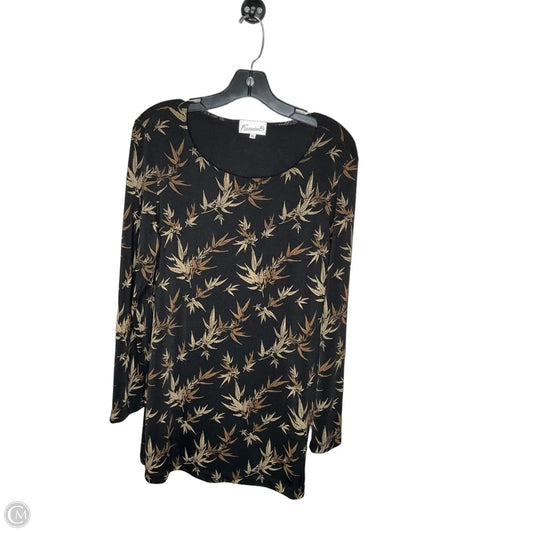Top Long Sleeve By Francine Browner In Floral Print, Size: 1x