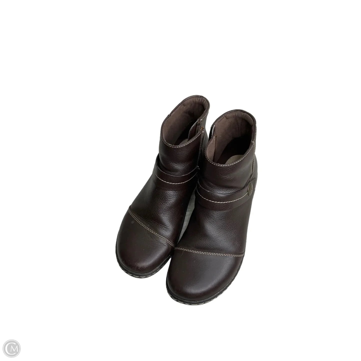 Boots Ankle Flats By Clarks In Brown, Size: 7.5