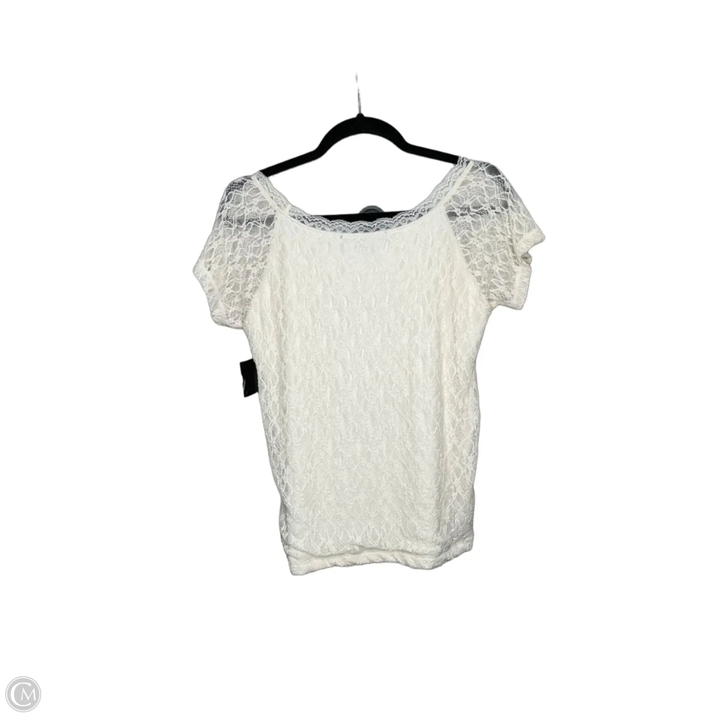 Top Short Sleeve By Willow & Root In Cream, Size: L