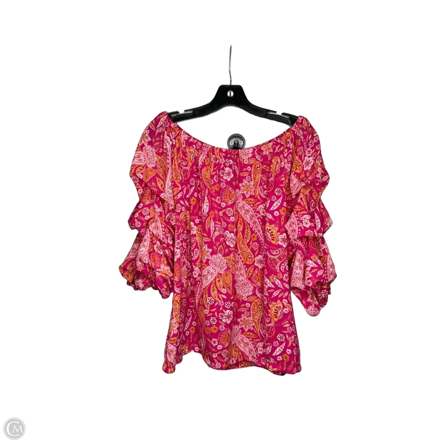 Top Short Sleeve By Cece In Pink, Size: L