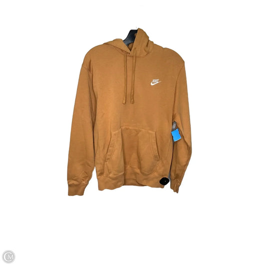 Athletic Sweatshirt Hoodie By Nike In Tan, Size: S