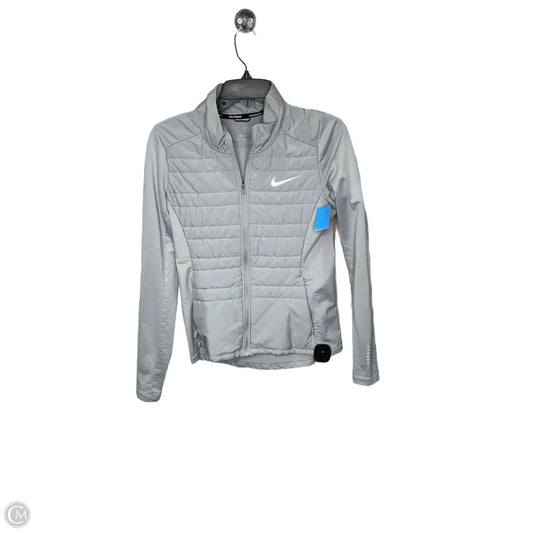 Athletic Jacket By Nike In Grey, Size: S