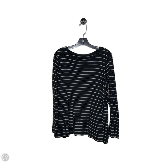 Top Long Sleeve By J. Jill In Black & White, Size: M