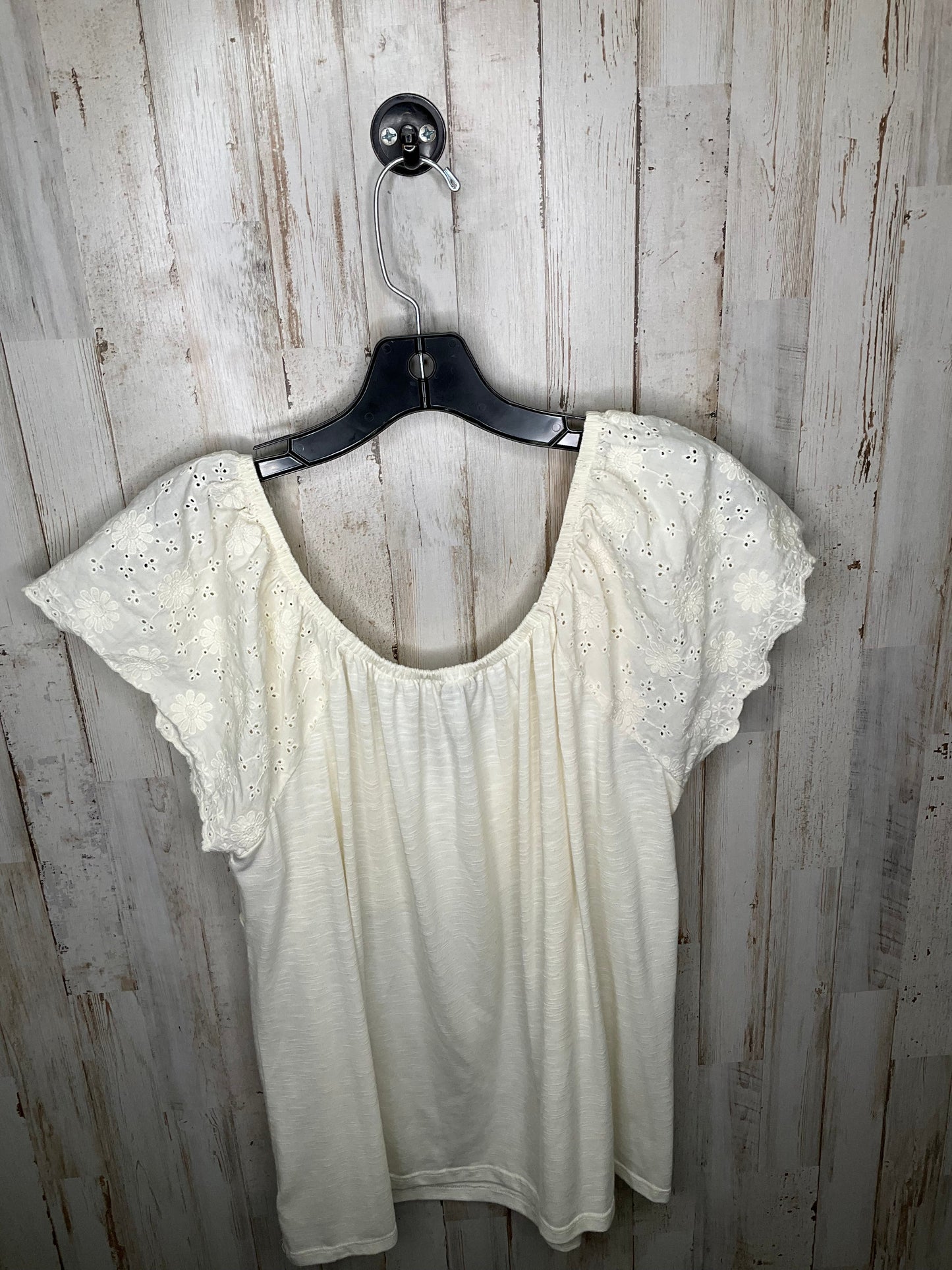 Cream Top Sleeveless True Craft, Size 1x