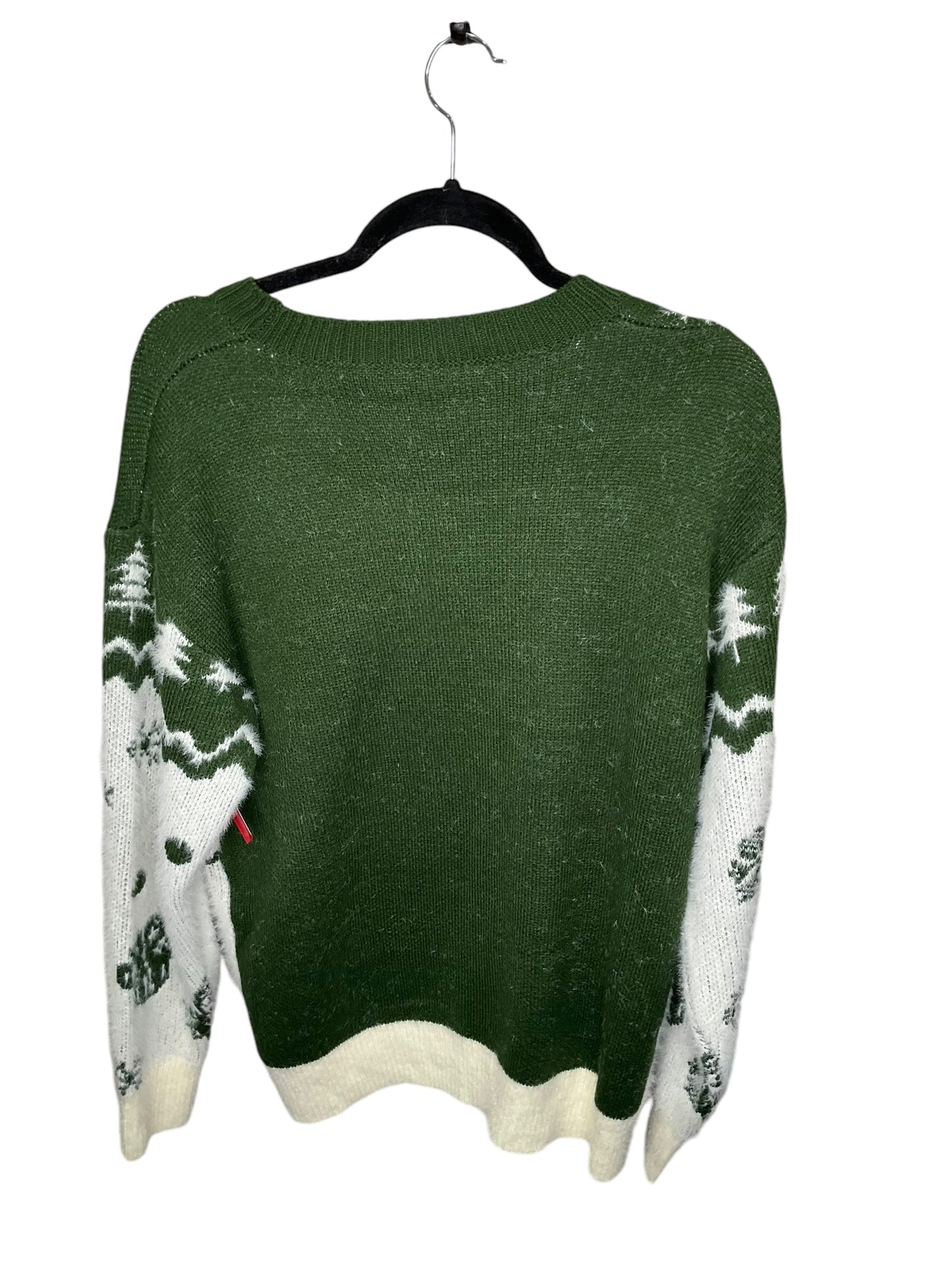 Sweater By Shein In Green & White, Size: M