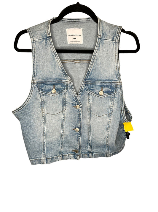 Vest Other By Celebrity Pink In Blue Denim, Size: 3x