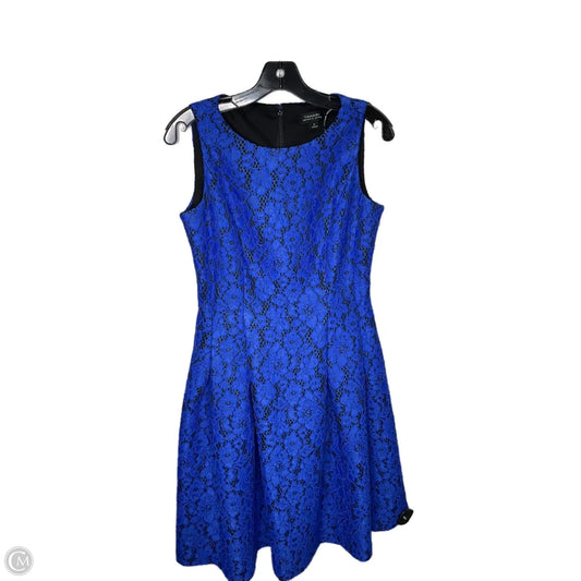 Dress Party Short By Tahari By Arthur Levine In Black & Blue, Size: 2