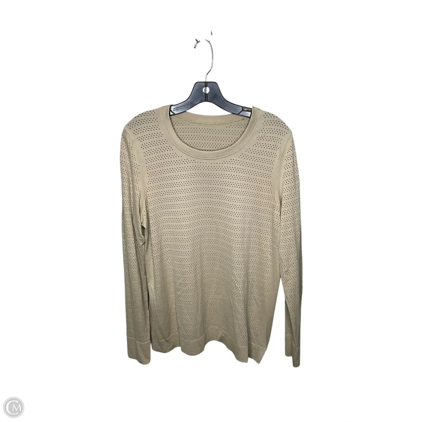 Athletic Top Long Sleeve Crewneck By Lululemon In Tan, Size: 12