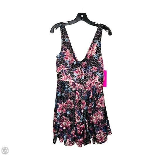 Dress Party Short By Betsey Johnson In Floral Print, Size: 8