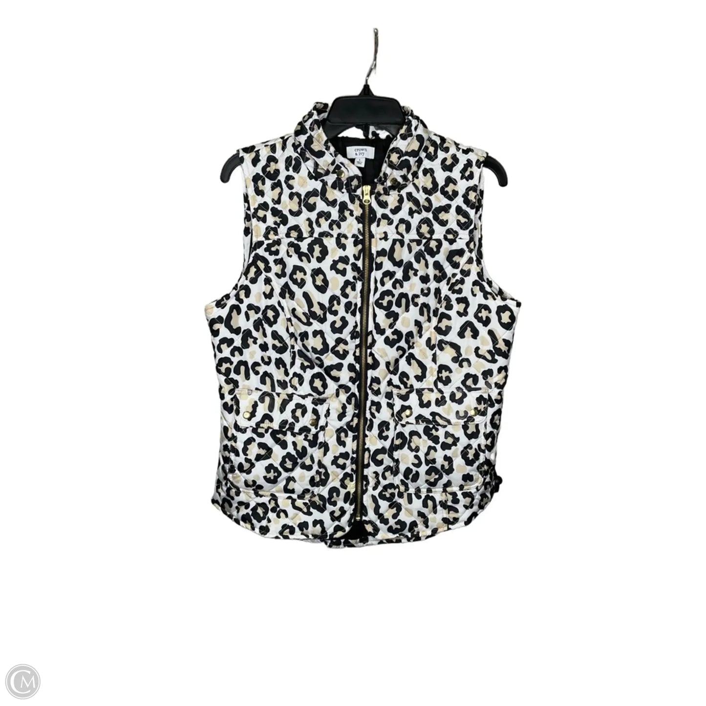 Vest Puffer & Quilted By Crown And Ivy In Animal Print, Size: L