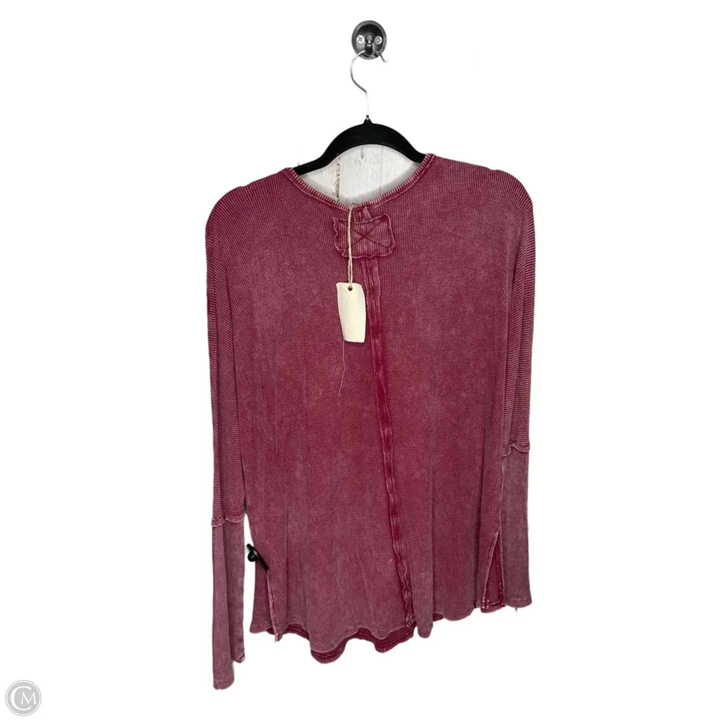 Top Long Sleeve By Easel In Maroon, Size: M