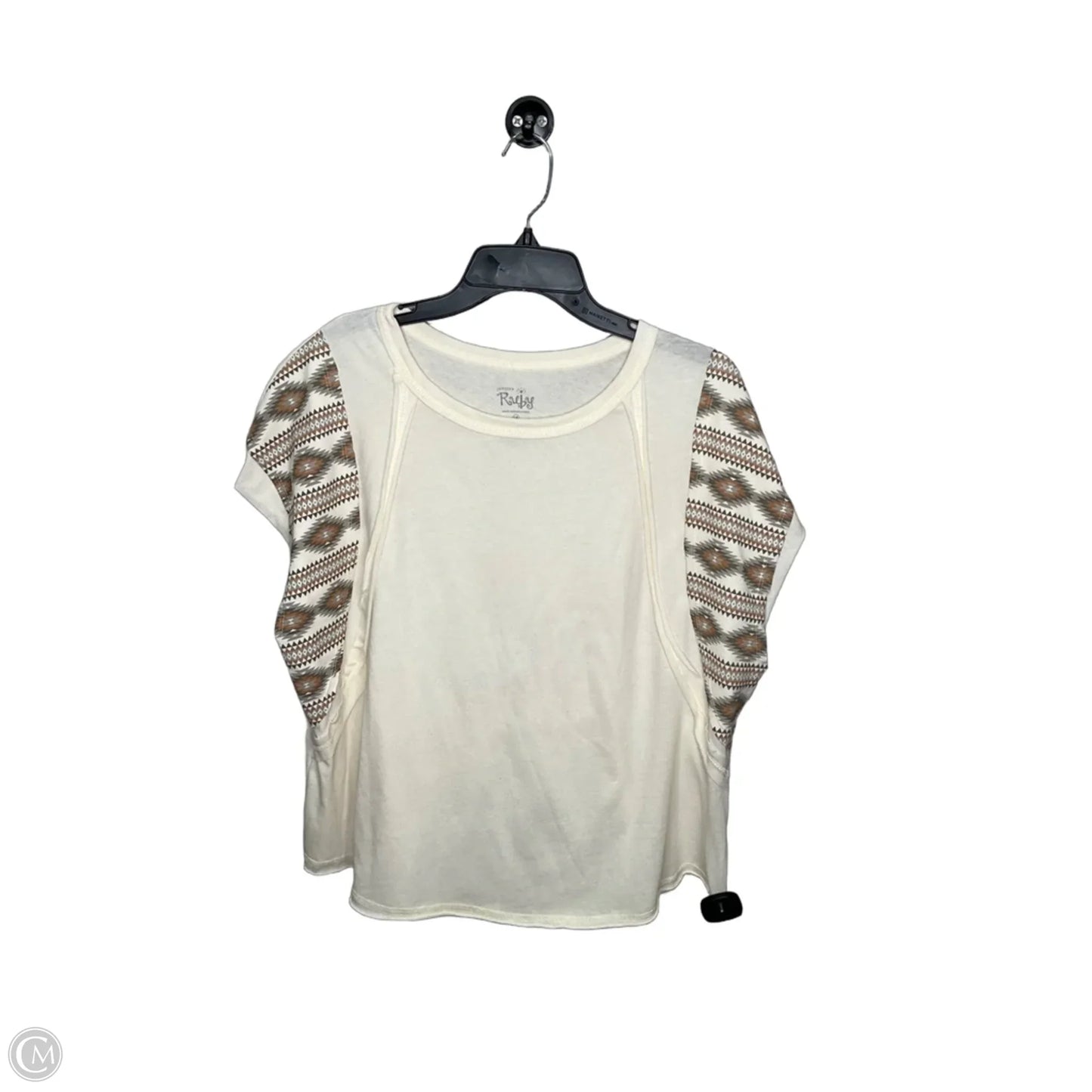 Top Short Sleeve By Jantzen In Cream, Size: Xl