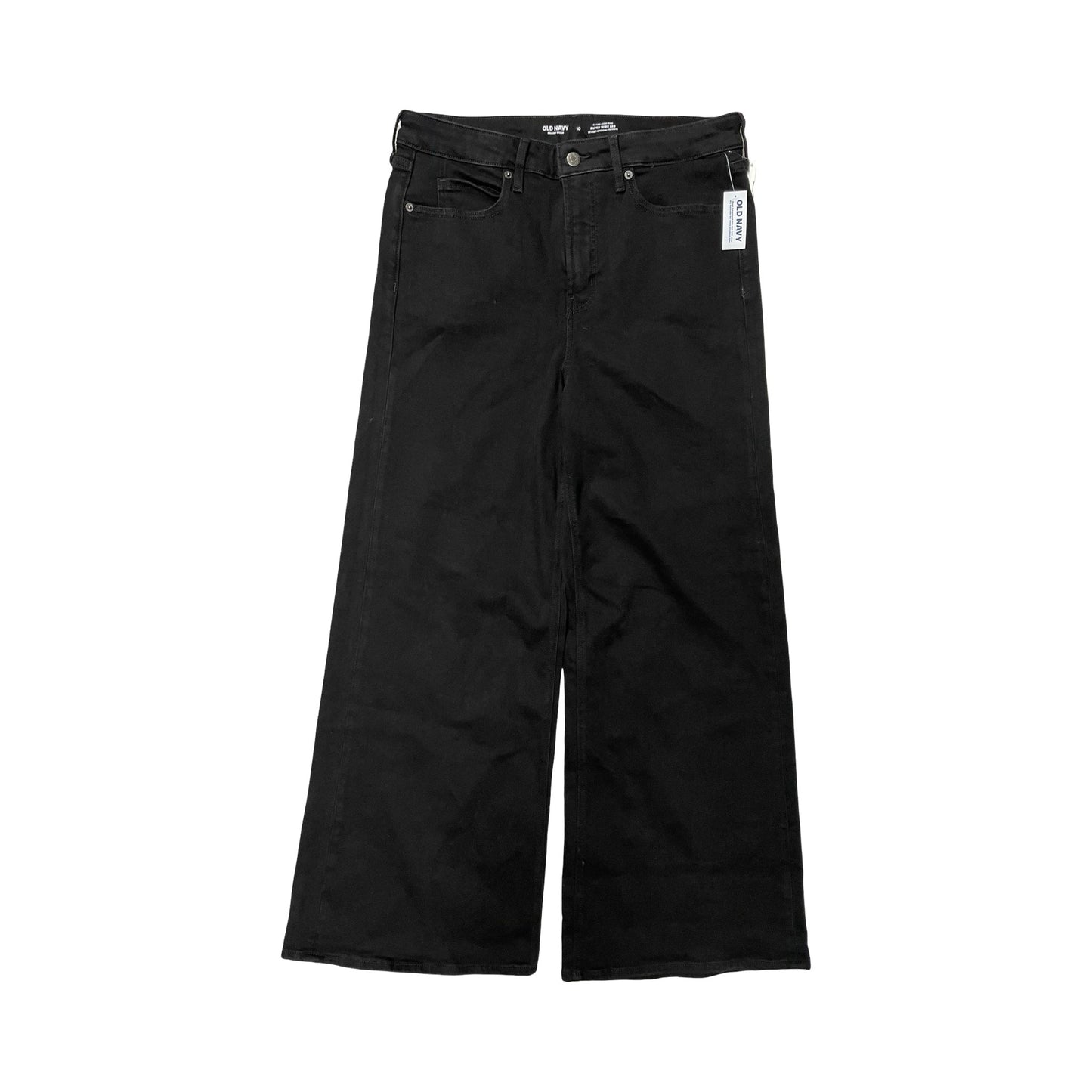 Jeans Wide Leg By Old Navy In Black Denim, Size:10
