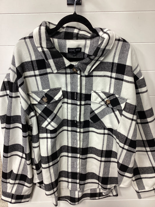 Jacket Fleece By Love Tree In Black & White, Size:3X