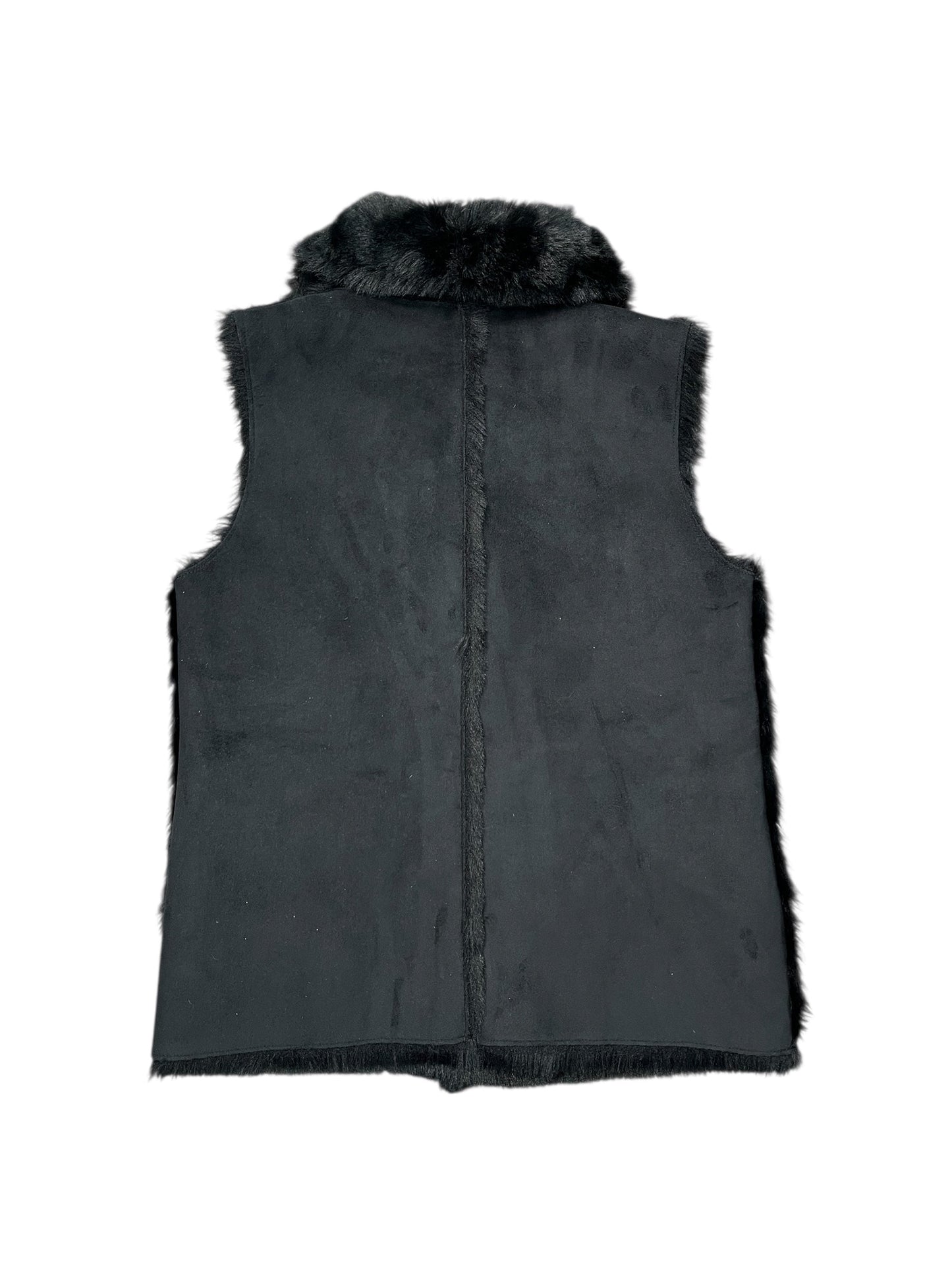 Vest Faux Fur & Sherpa By Loft In Black, Size:S