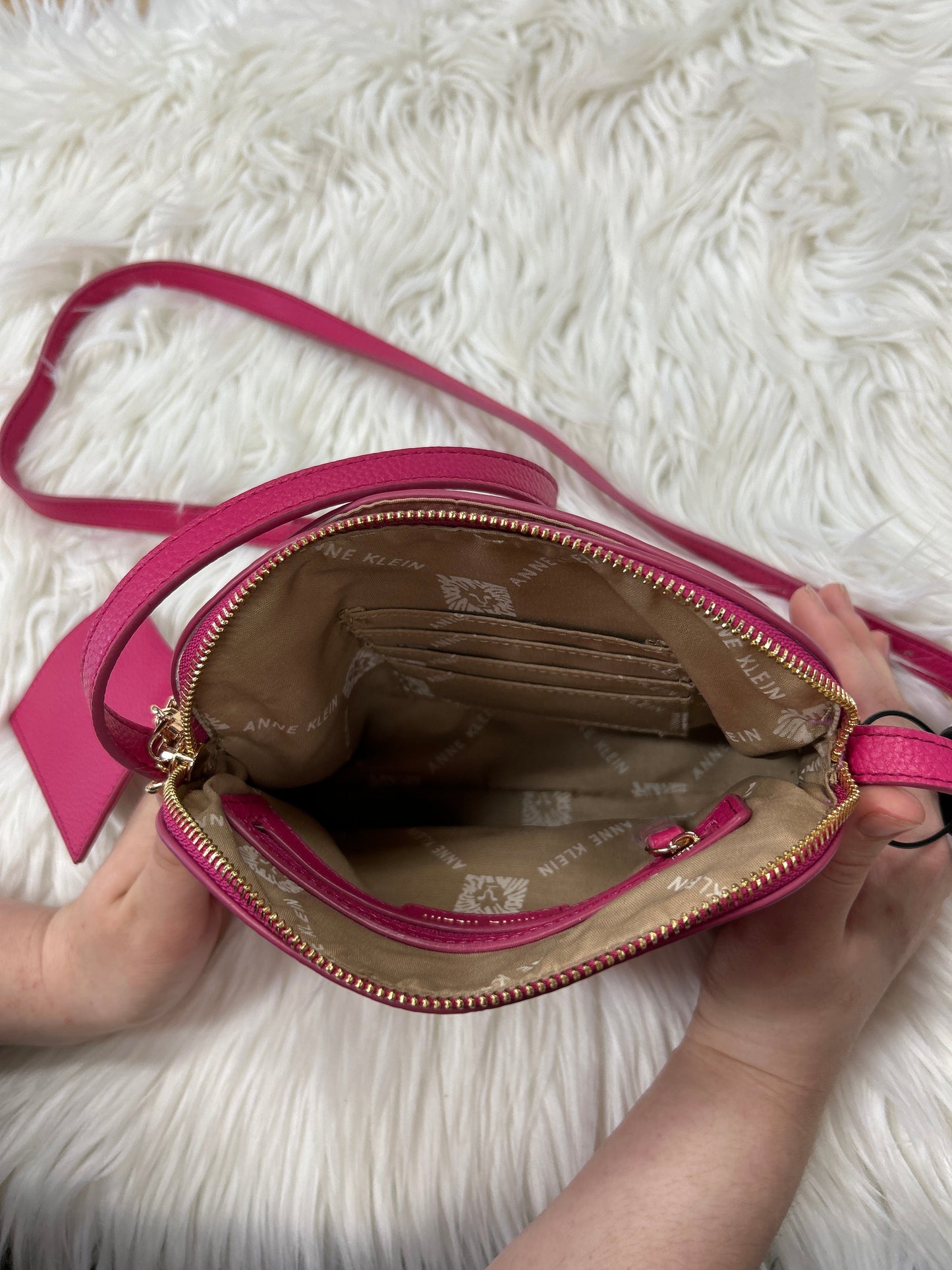 Crossbody By Anne Klein In Pink, Size:Small