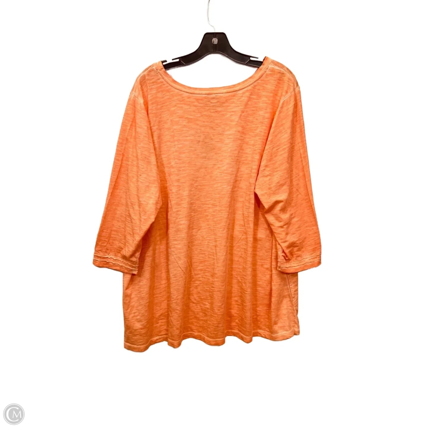 Top 3/4 Sleeve Basic By Logo In Orange, Size: 2x