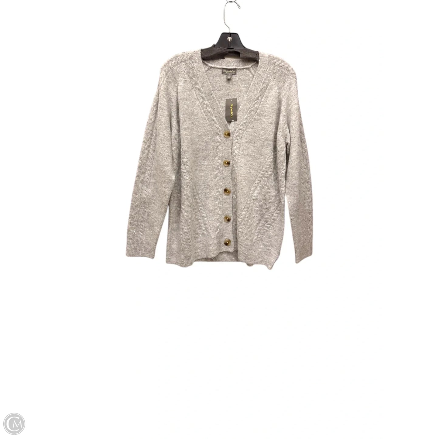 Sweater By Style And Company In Grey & Silver, Size: M