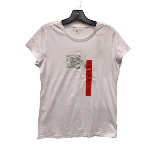 Top Short Sleeve Basic By Calvin Klein In White, Size: M
