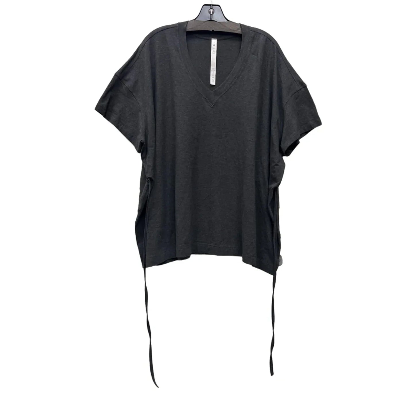 Athletic Top Short Sleeve By Lululemon In Grey, Size: 8