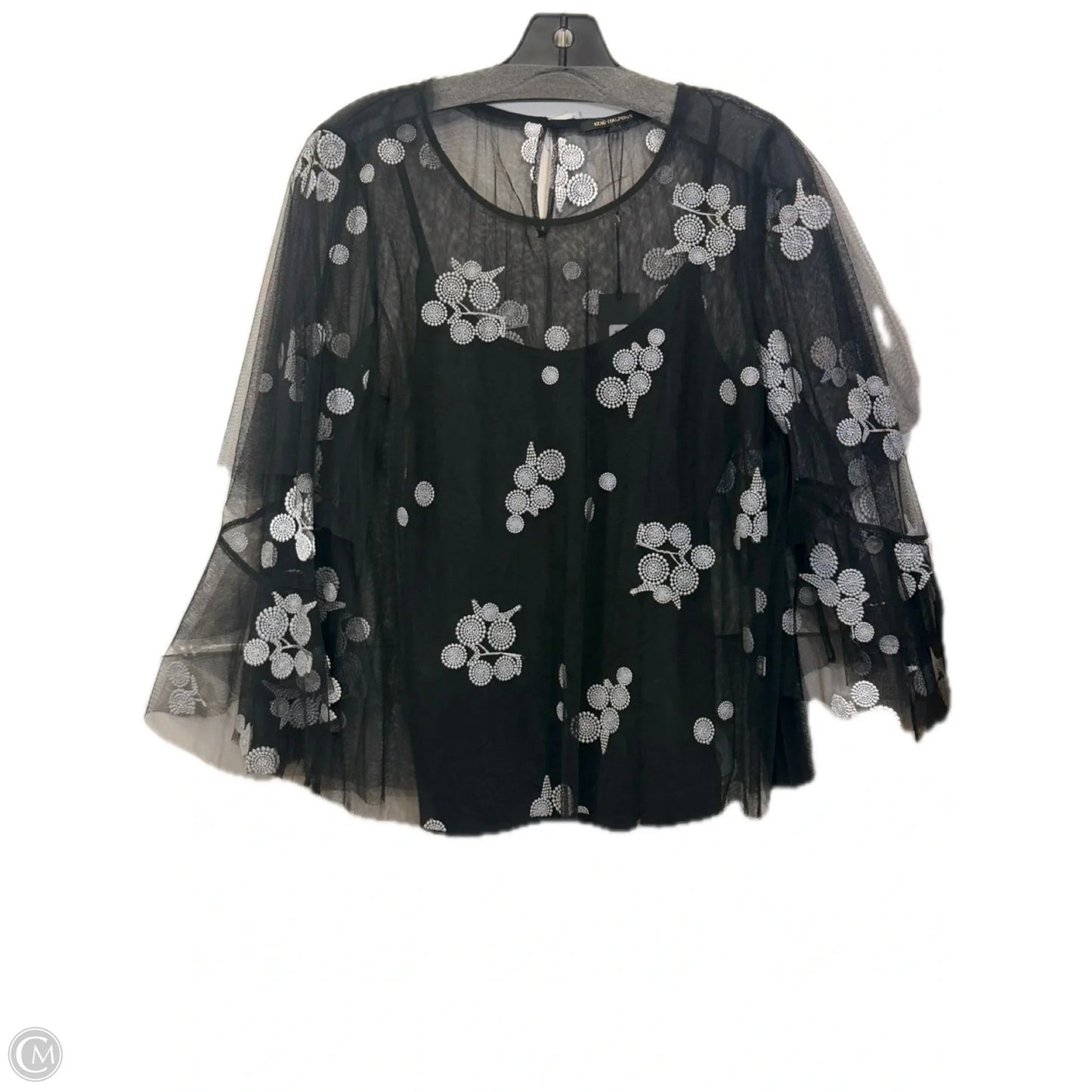 Top Long Sleeve Designer By Kobi Halperin In Black & White, Size: S