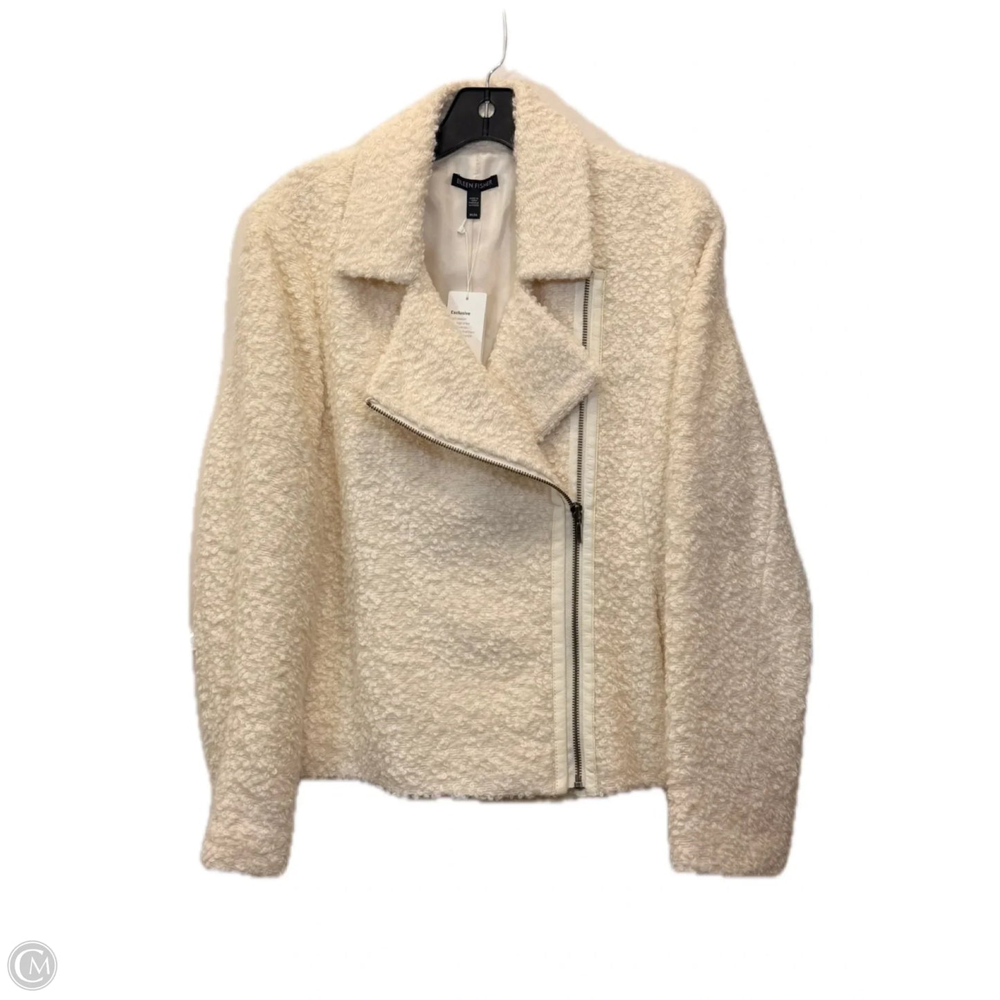Jacket Designer By Eileen Fisher In Cream, Size: M