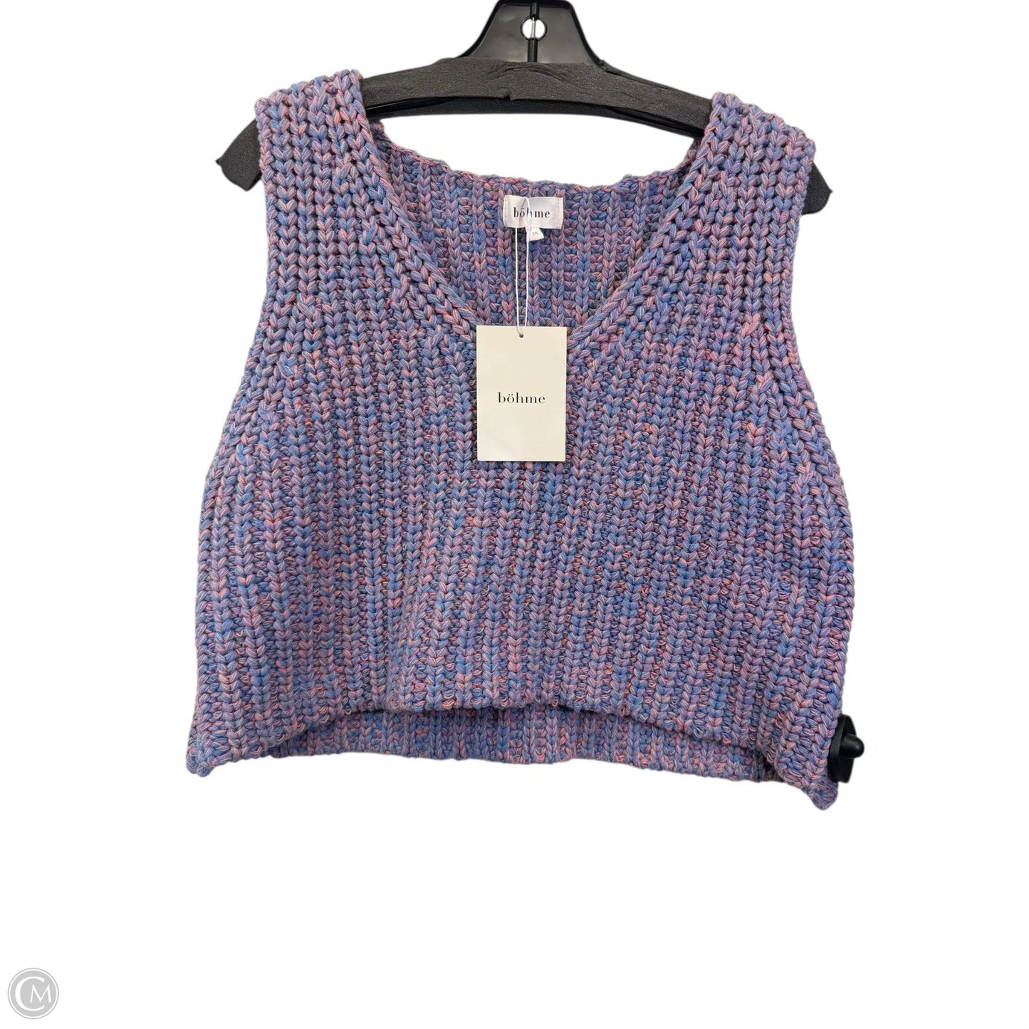 Vest Sweater By Bohme In Blue & Pink, Size: M