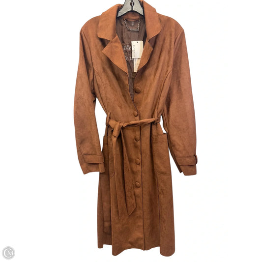 Coat Trench Coat By Paparazzi In Brown, Size: Xl