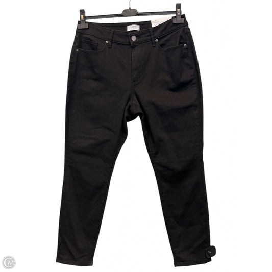 Jeans Straight By Loft In Black Denim, Size: 12p