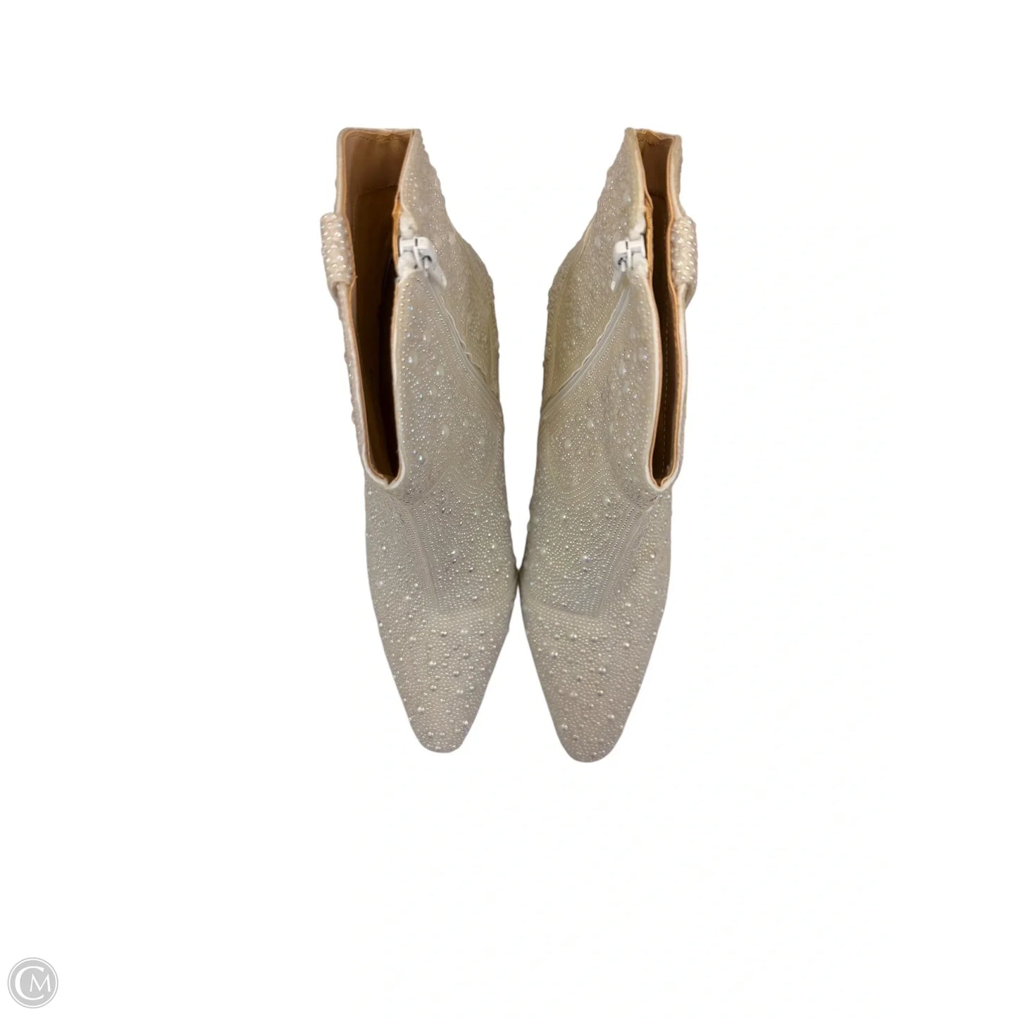 Boots Western By Betsey Johnson In Ivory, Size: 8