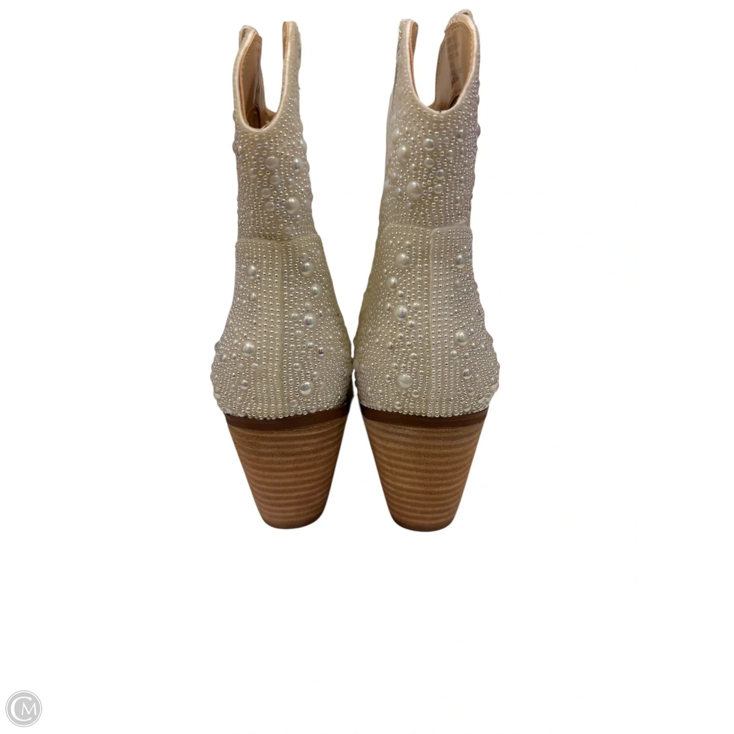 Boots Western By Betsey Johnson In Ivory, Size: 8