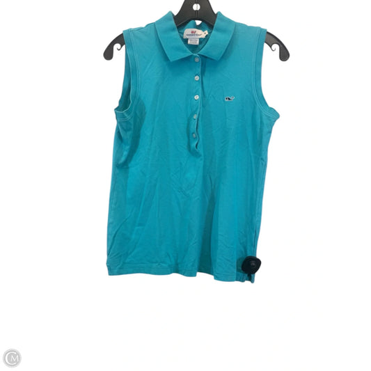 Top Sleeveless By Vineyard Vines In Teal, Size: M