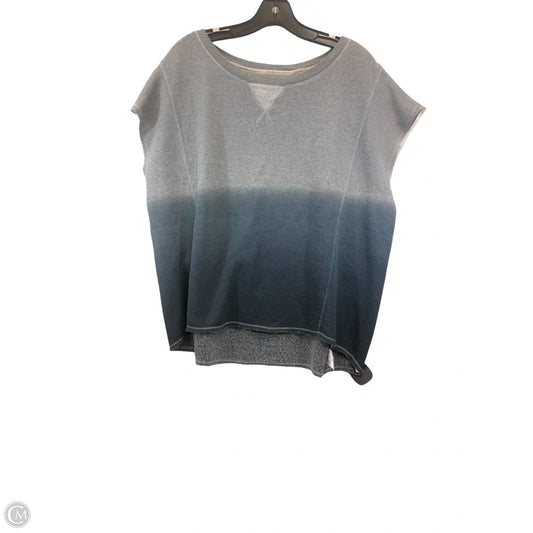 Athletic Top Short Sleeve By Calvin Klein Performance In Blue & Grey, Size: L