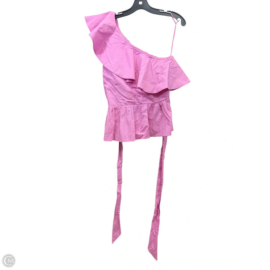 Top Short Sleeve By Ann Taylor In Pink, Size: L