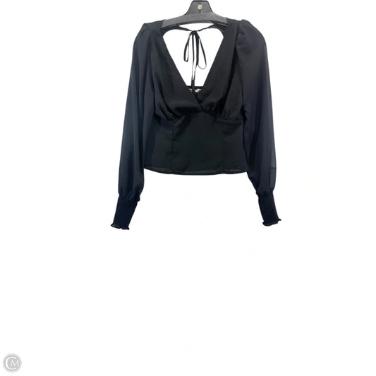 Top Long Sleeve By Miami In Black, Size: M