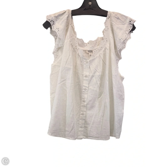 Top Short Sleeve By Ana In White, Size: L