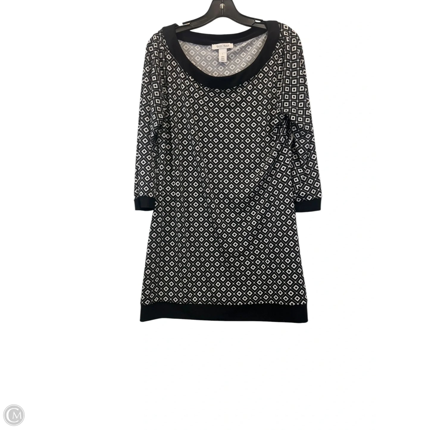 Dress Casual Midi By White House Black Market In Black & Cream, Size: L