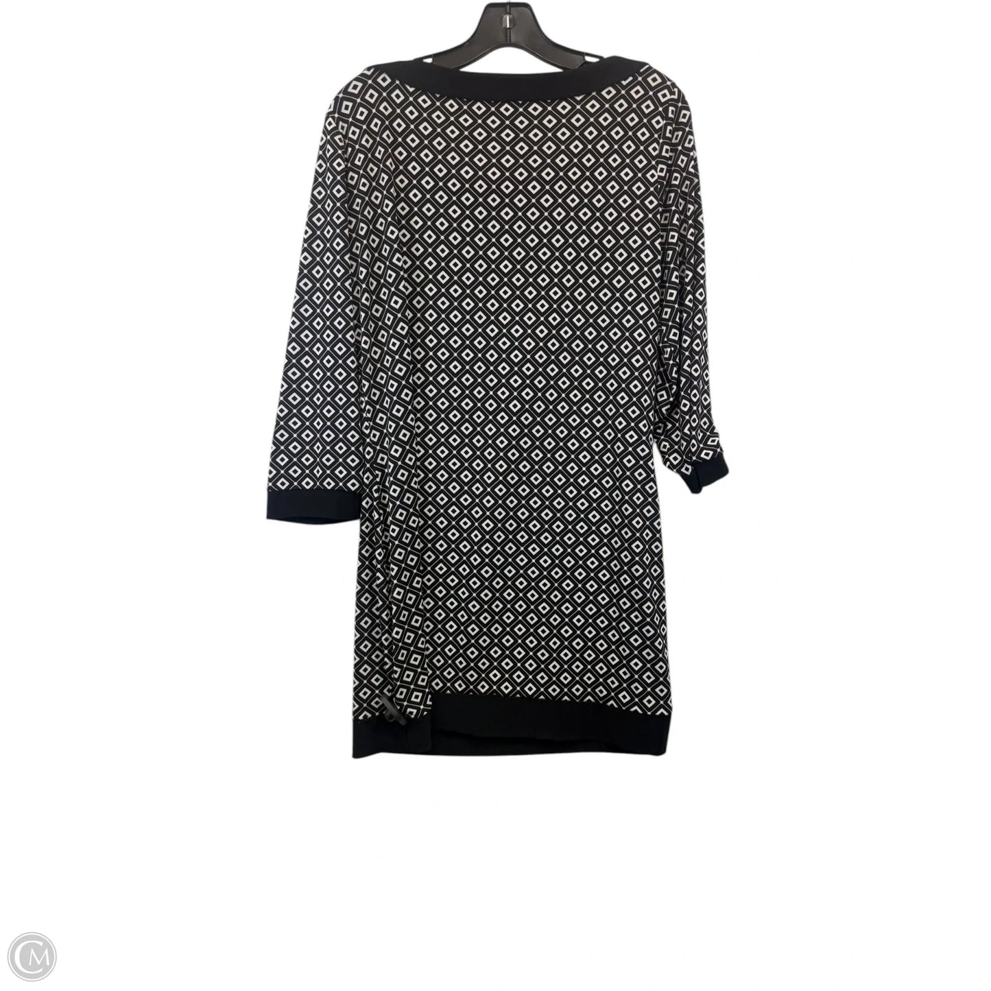 Dress Casual Midi By White House Black Market In Black & Cream, Size: L