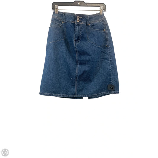 Skirt Midi By Dressbarn In Blue Denim, Size: L
