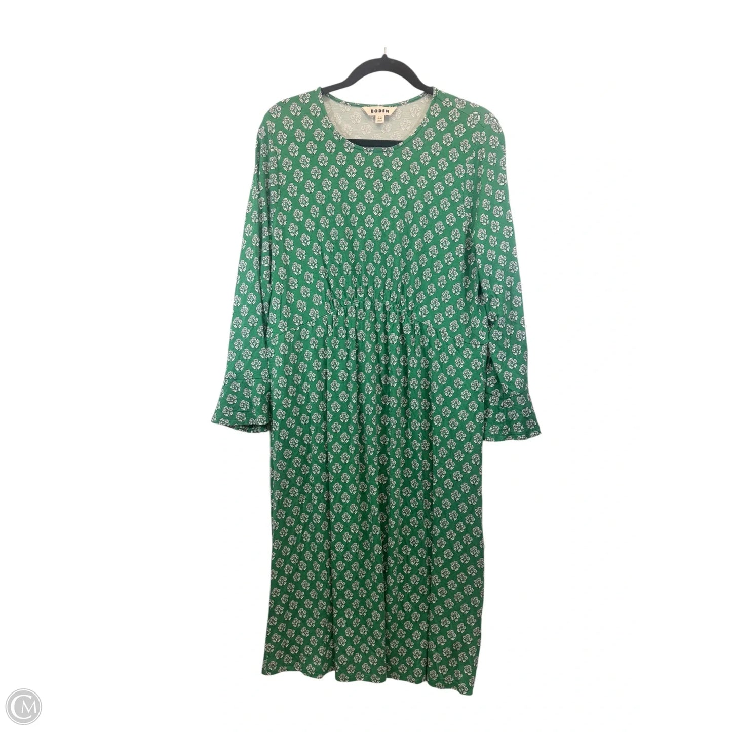 Dress Casual Maxi By Boden In Green & White, Size: Xl