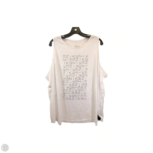 Athletic Tank Top By Nike Apparel In Black & White, Size: 3x
