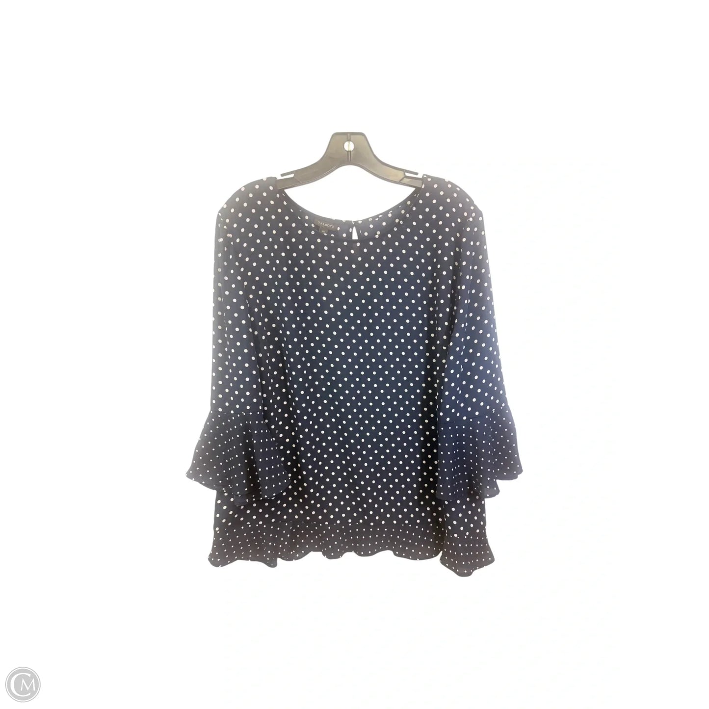 Top Long Sleeve By Talbots In Polkadot Pattern, Size: Xl