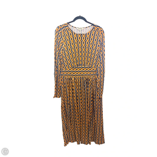 Dress Casual Maxi By Boden In Blue & Brown, Size: L