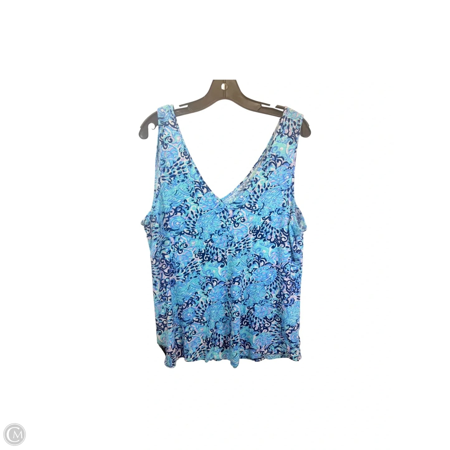 Top Sleeveless Designer By Lilly Pulitzer In Blue & Purple, Size: Xl