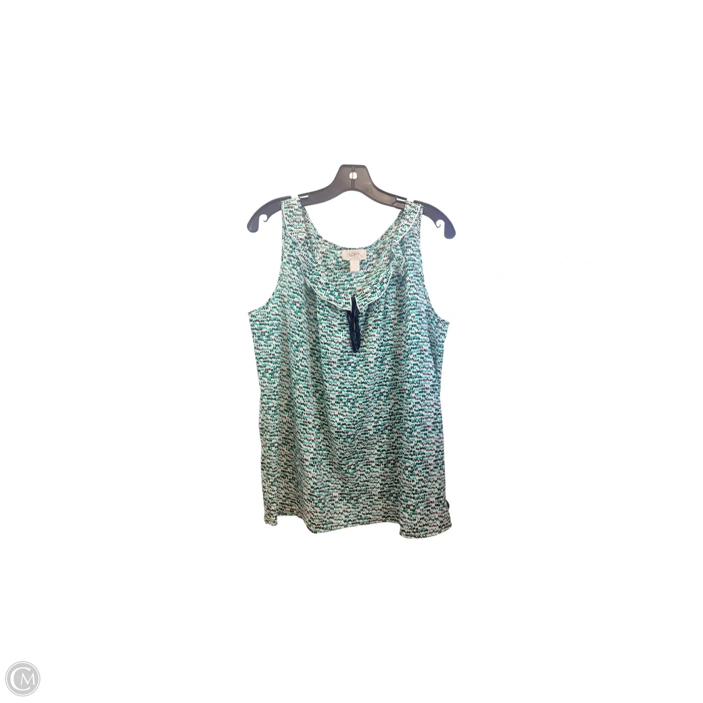 Top Sleeveless By Loft In Black & Green, Size: L