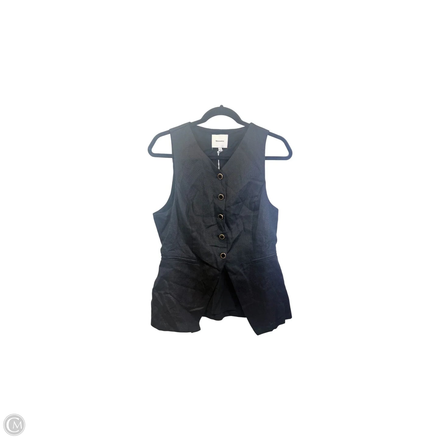 Top Sleeveless By Reformation In Black & Gold, Size: 8