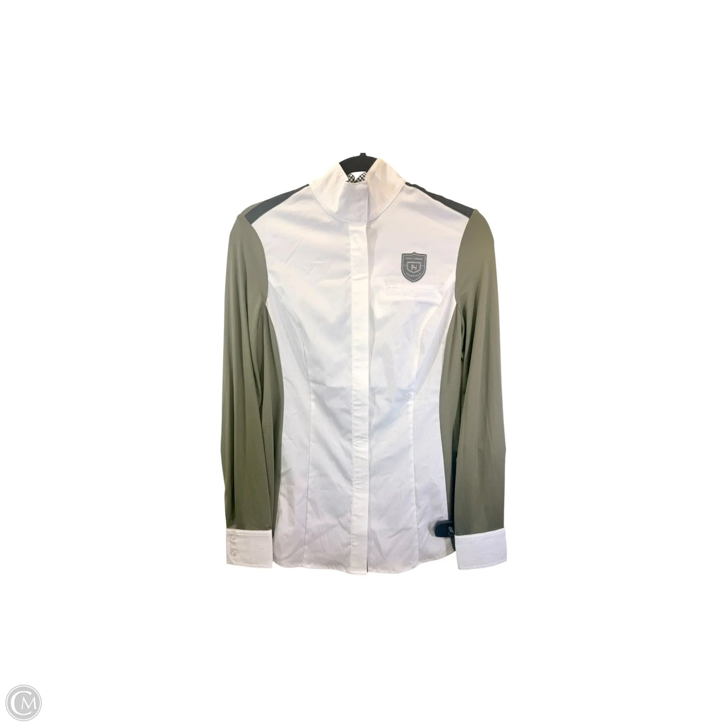 Top Long Sleeve By Noel Asmar In Green & White, Size: S